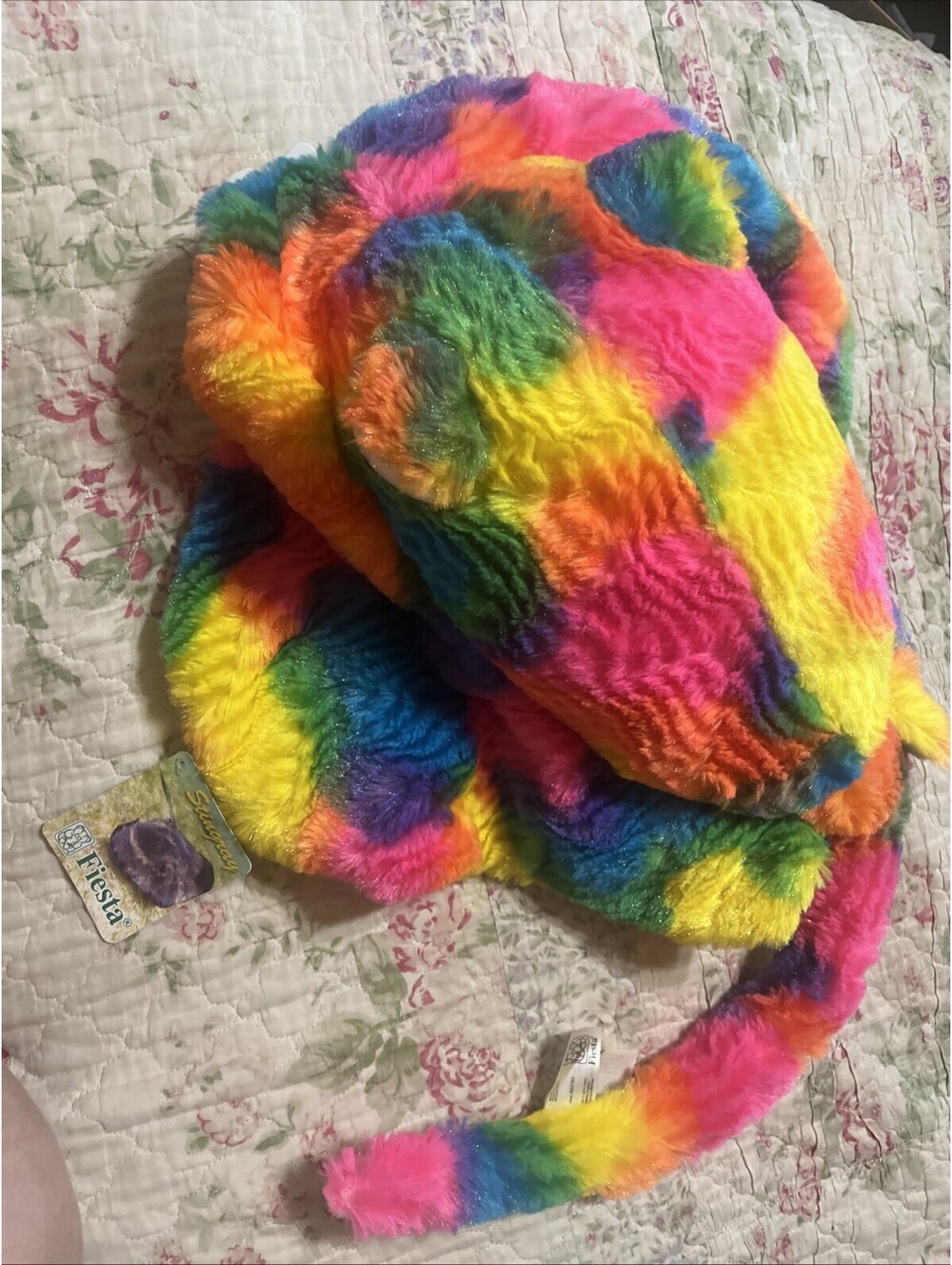 Fiesta Stingray Plush Tie Dye Rainbow Pattern 32” Colorful Stuffed Animal Toy